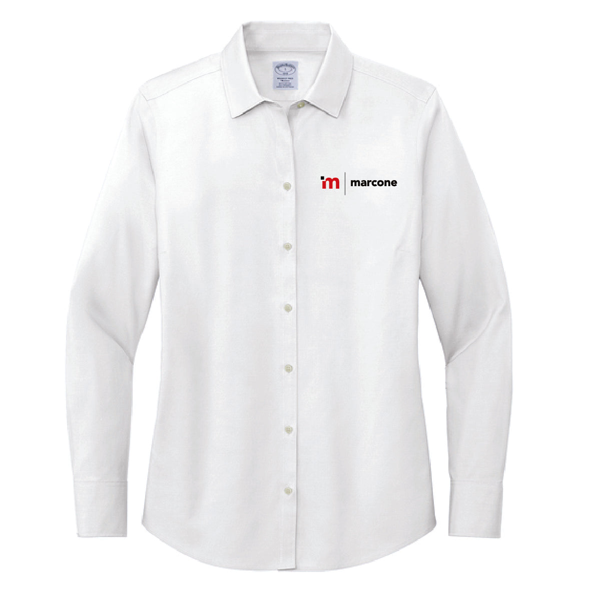 Brooks Brothers Women's Pinpoint Long Sleeve Shirt with Marcone Logo