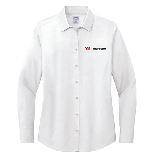 Brooks Brothers Women's Pinpoint Long Sleeve Shirt with Marcone Logo
