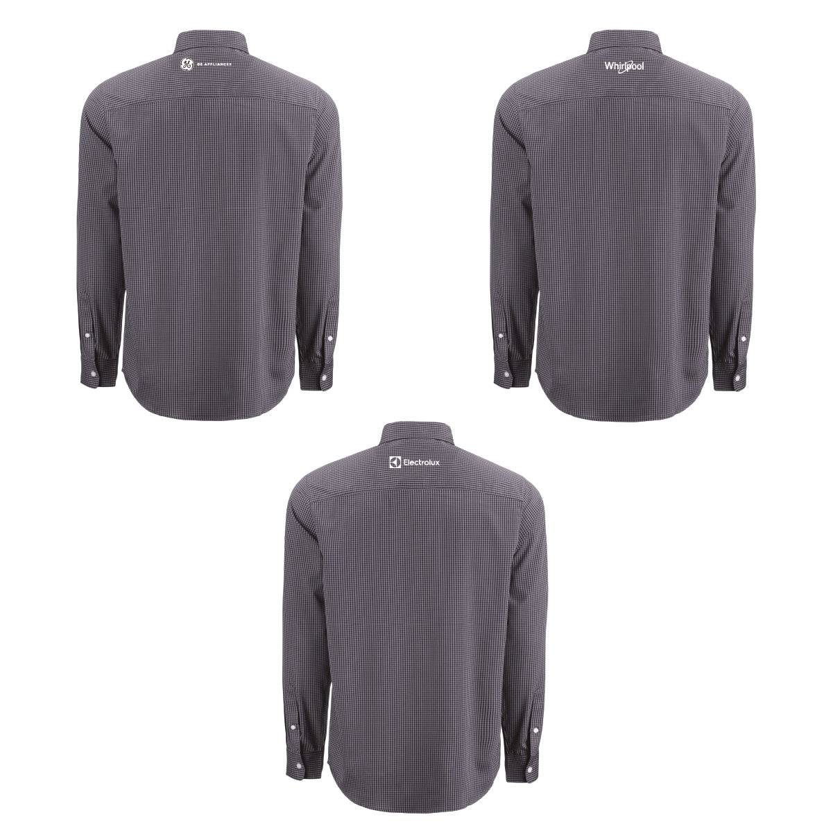 Cutter & Buck Men's Gingham Long Sleeve Dress Shirt with Marcone Logo