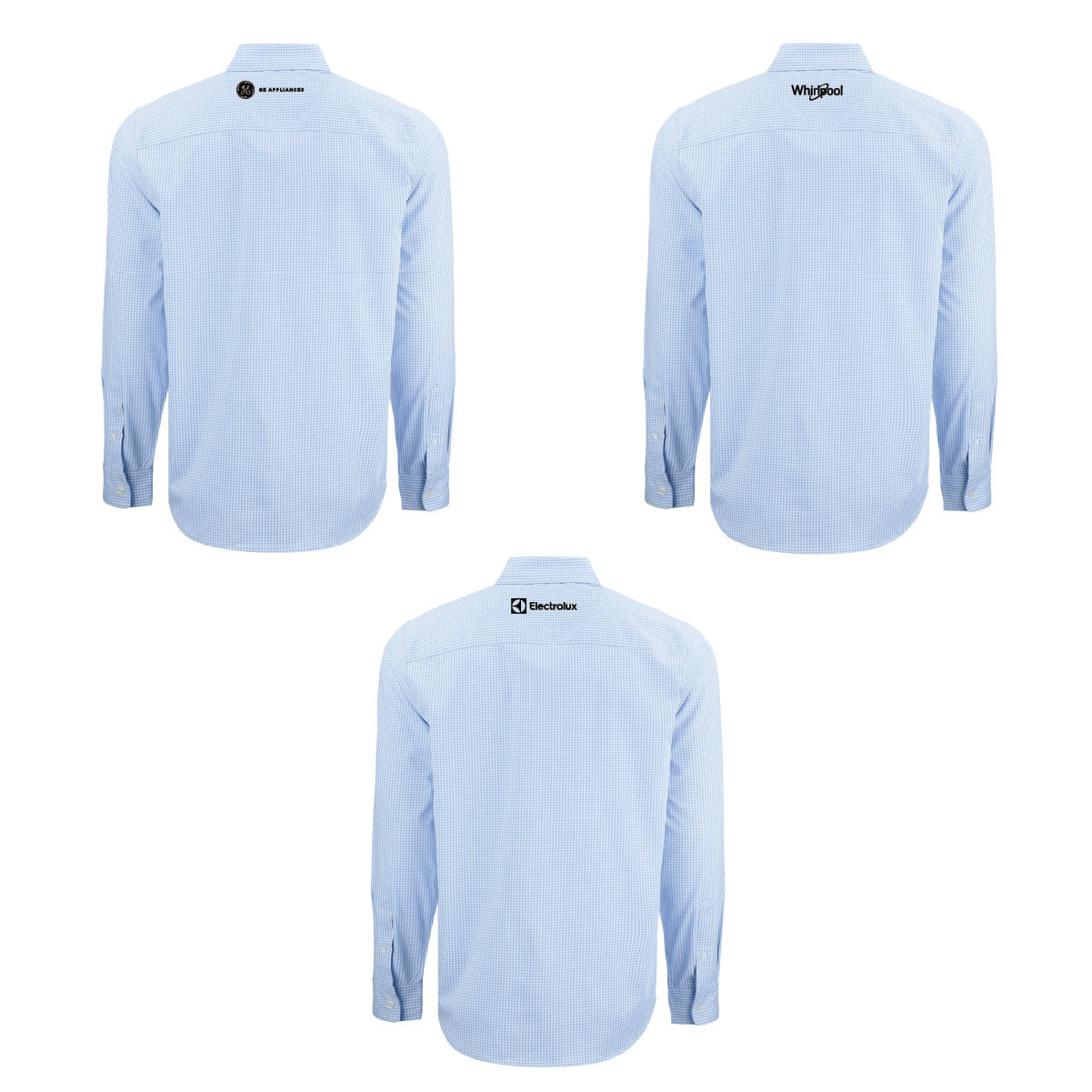 Cutter & Buck Men's Gingham Long Sleeve Dress Shirt with Marcone Appliance Logo