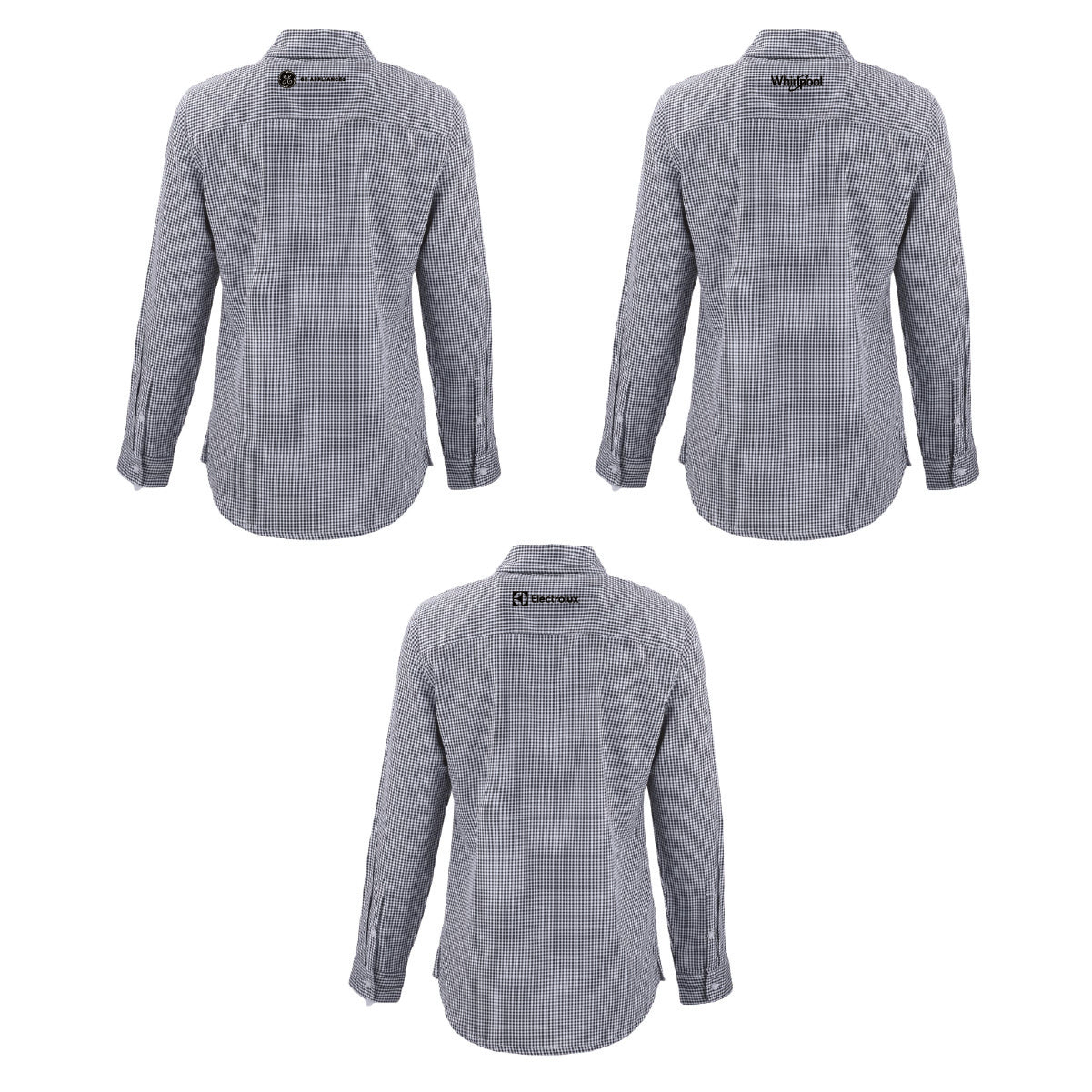 Cutter & Buck Women's Gingham Long Sleeve Dress Shirt with Marcone Logo