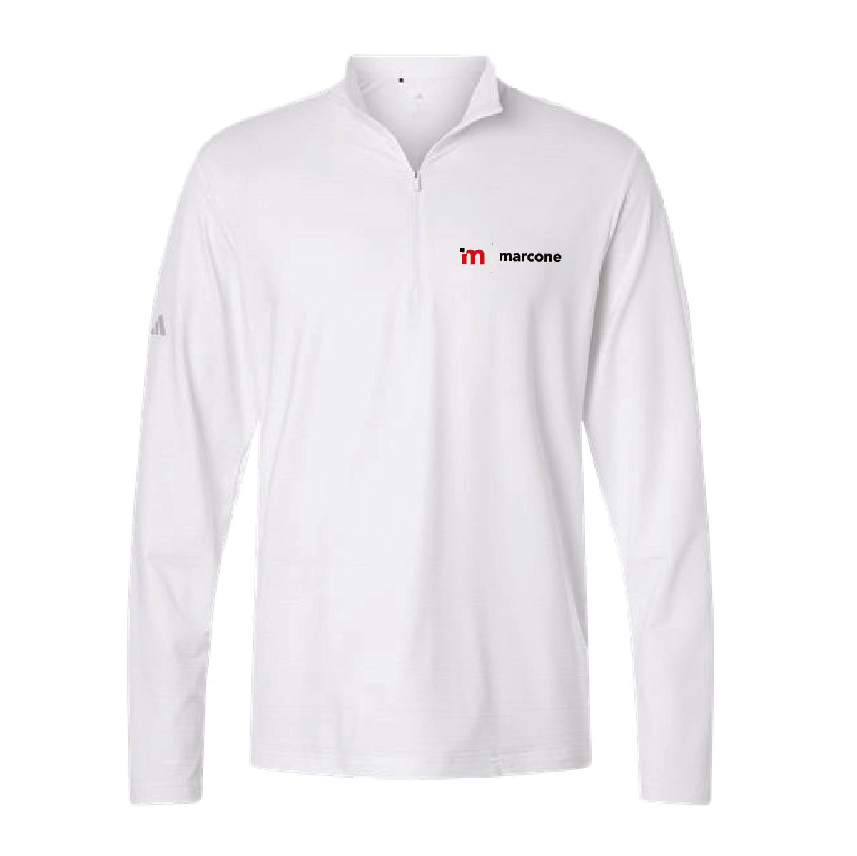 Adidas Men's Textured Stripe 1/4 Zip Pullover with Marcone Logo