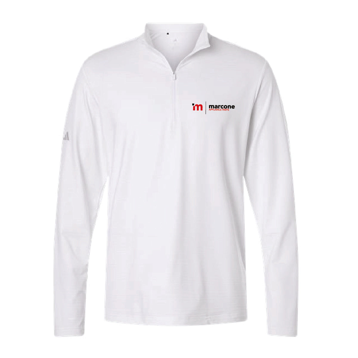 Adidas Men's Textured Stripe 1/4 Zip Pullover with Marcone Appliance Logo