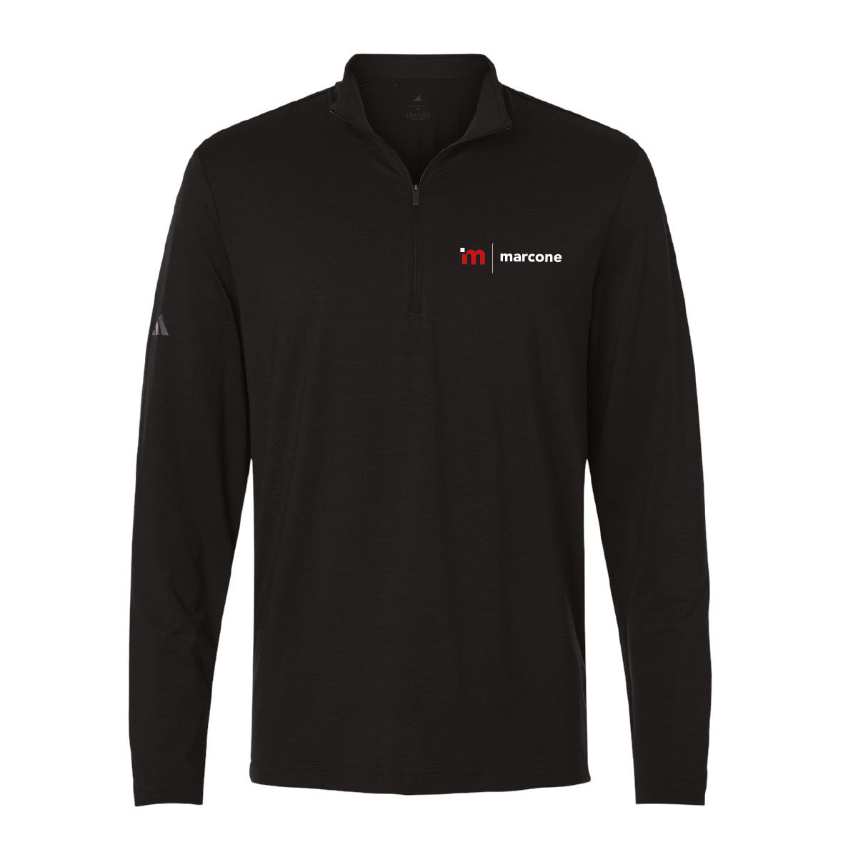 Adidas Men's Textured Stripe 1/4 Zip Pullover with Marcone Logo