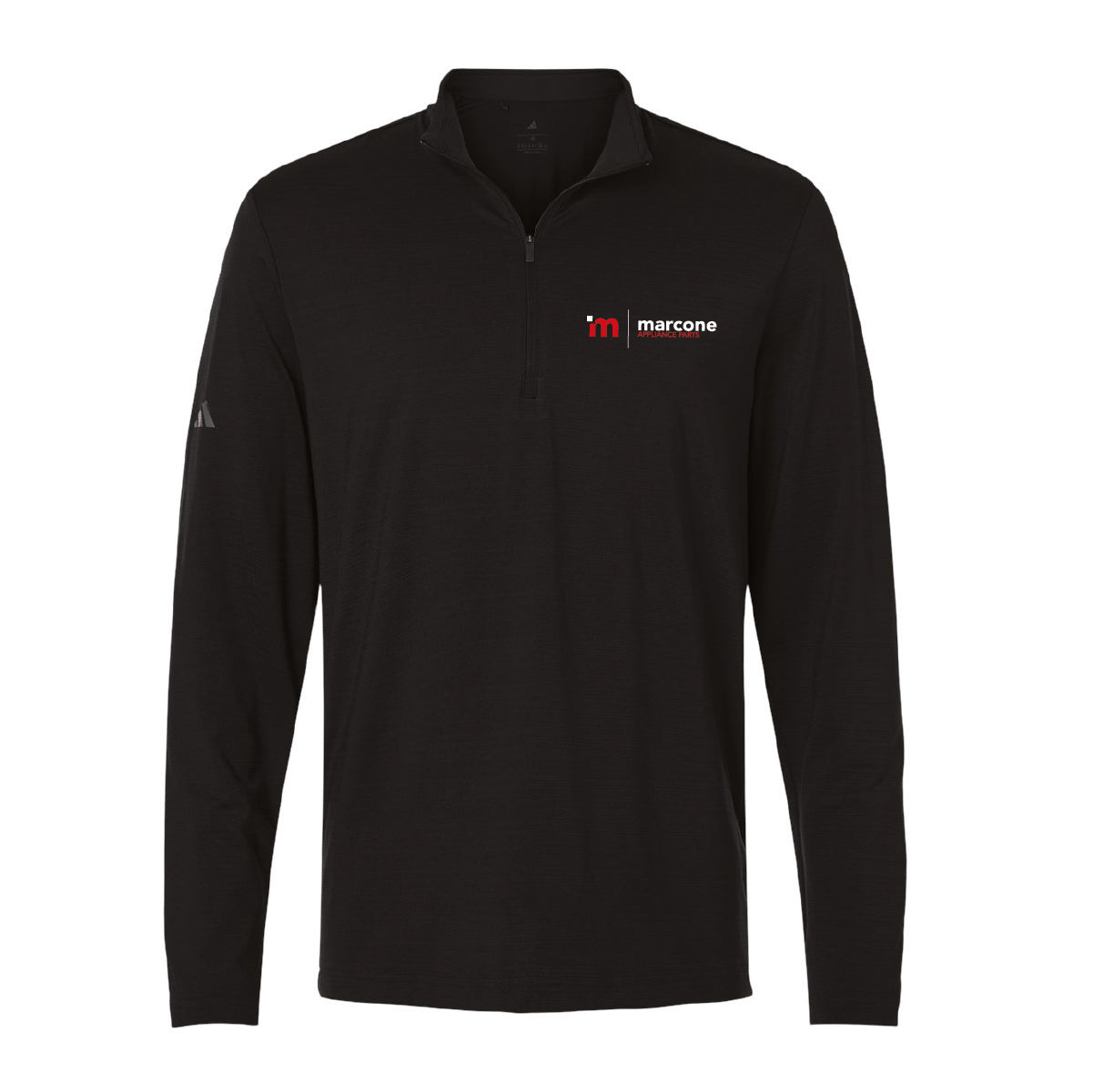 Adidas Men's Textured Stripe 1/4 Zip Pullover with Marcone Appliance Logo