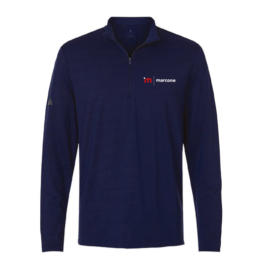 Adidas Men's Textured Stripe 1/4 Zip Pullover with Marcone Logo
