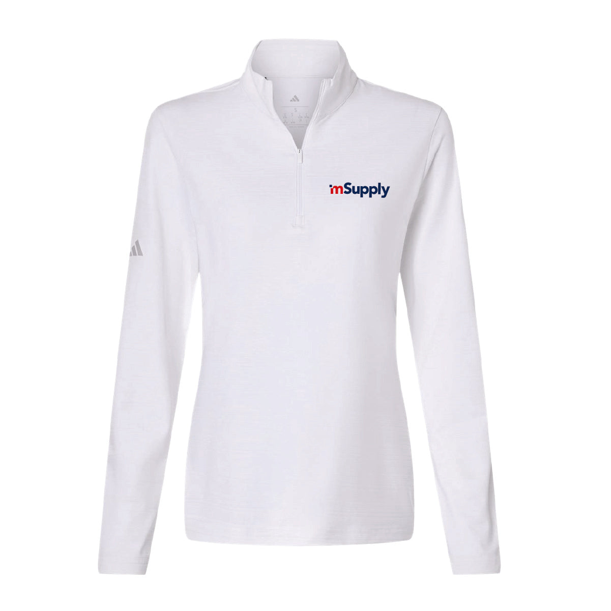 Adidas Women's Textured Stripe 1/4 Zip Pullover with mSupply Logo