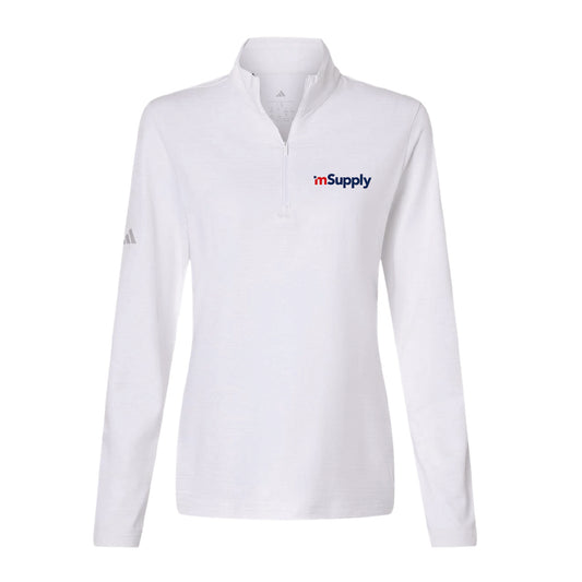 Adidas Women's Textured Stripe 1/4 Zip Pullover with mSupply Logo