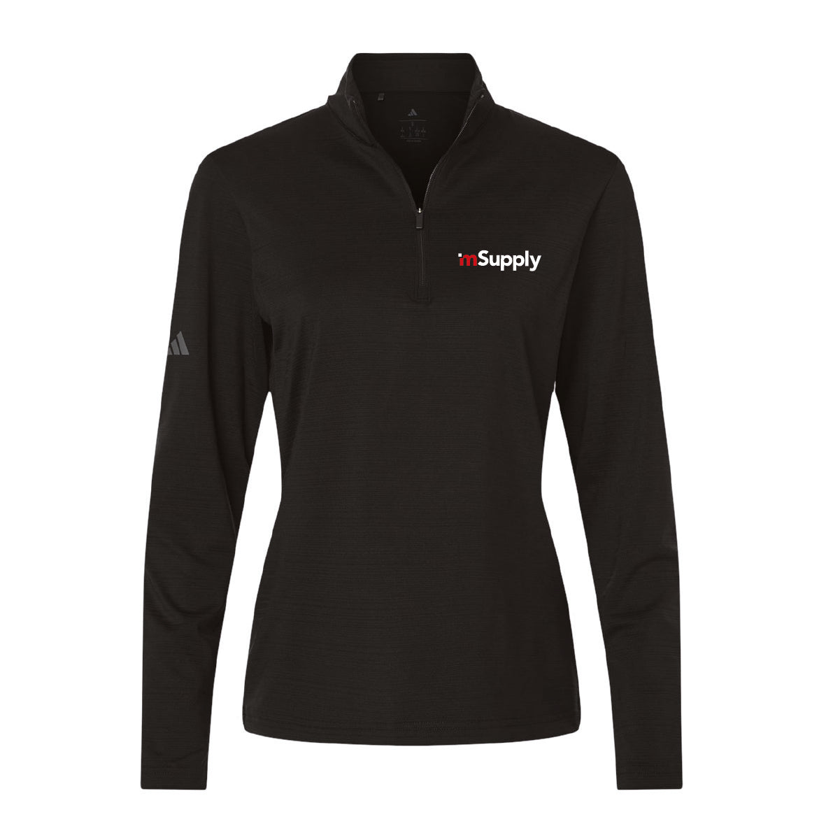 Adidas Women's Textured Stripe 1/4 Zip Pullover with mSupply Logo