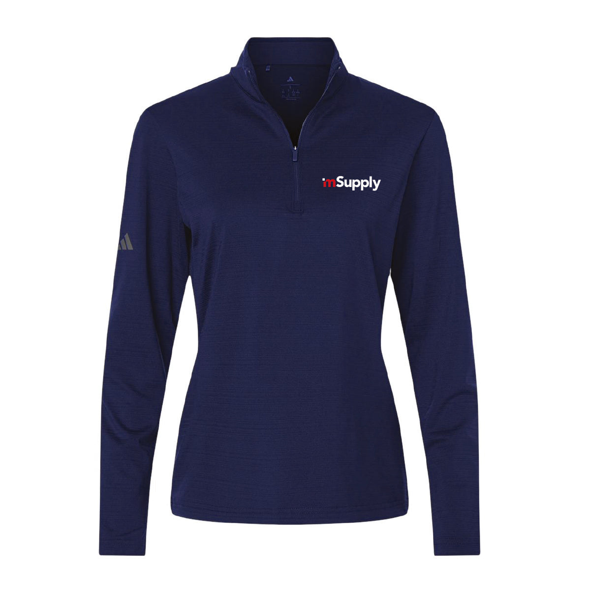 Adidas Women's Textured Stripe 1/4 Zip Pullover with mSupply Logo