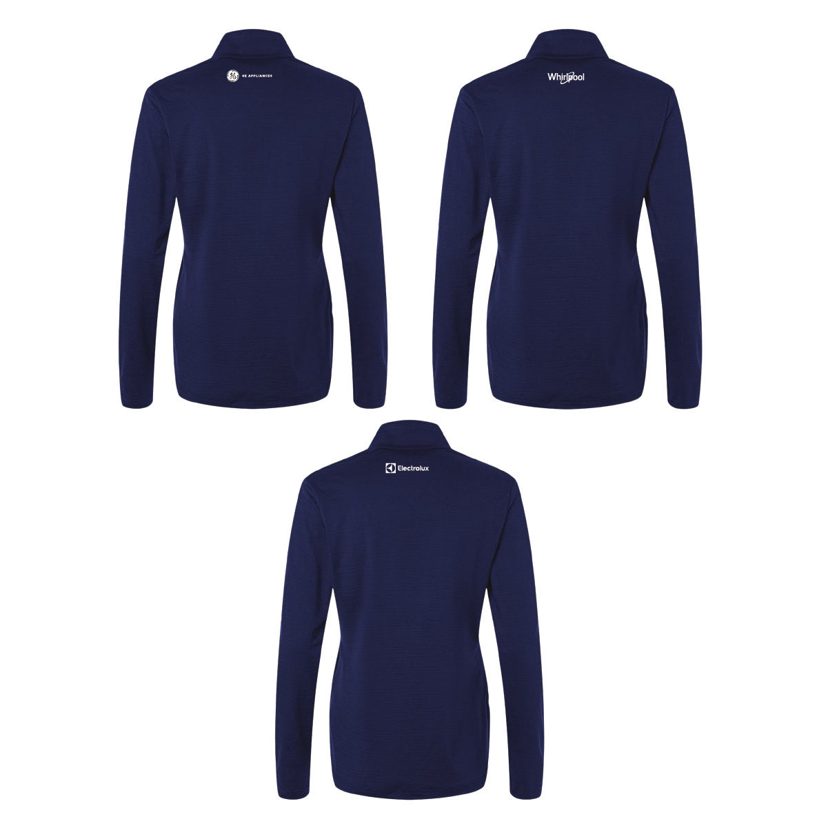 Adidas Women's Textured Stripe 1/4 Zip Pullover with Marcone Appliance Logo