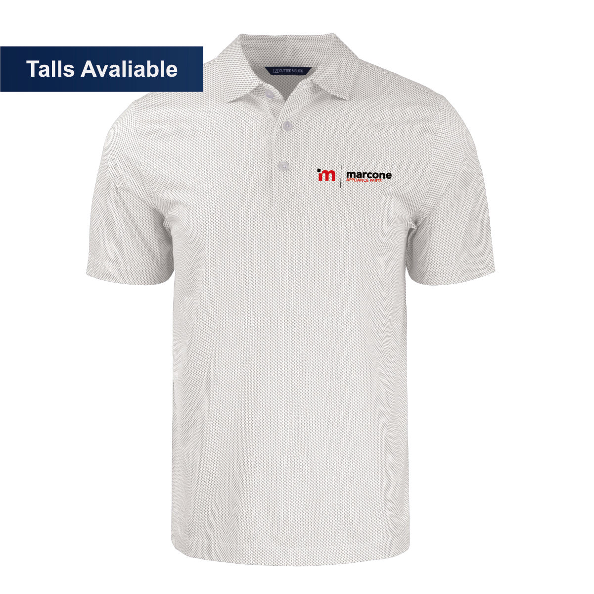 Cutter & Buck Men's Pike Symmetry Print Stretch Polo with Marcone Appliance Logo