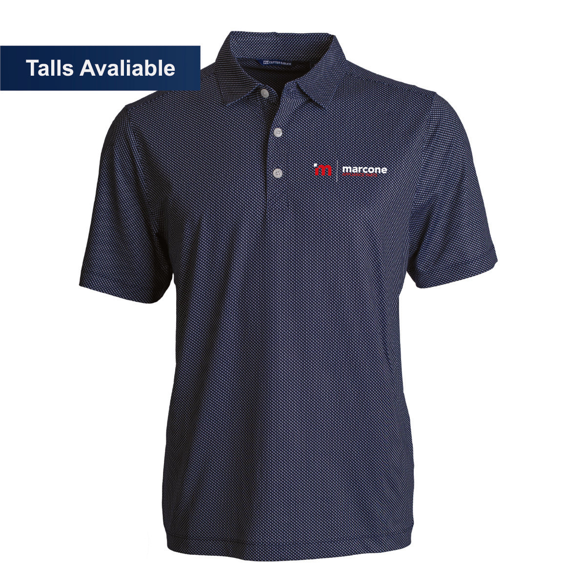 Cutter & Buck Men's Pike Symmetry Print Stretch Polo with Marcone Appliance Logo
