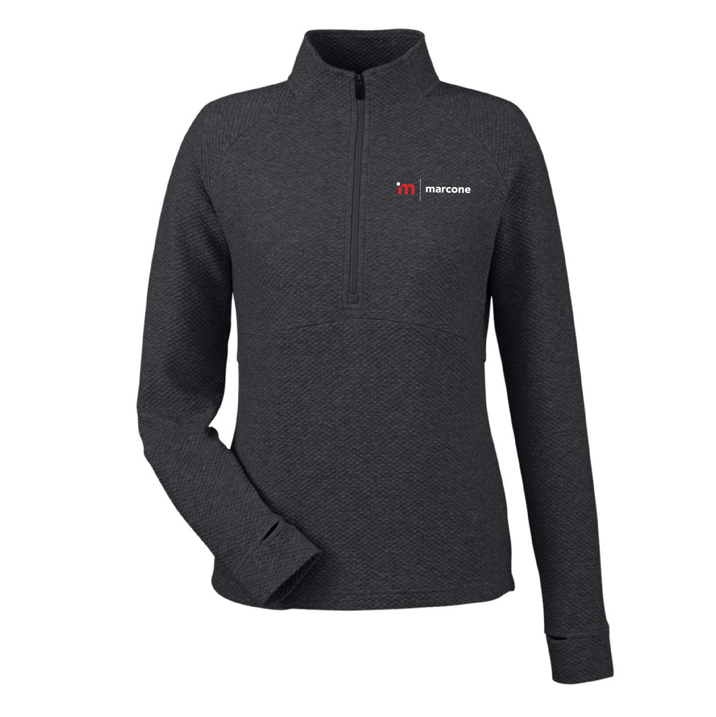 North End Women's Textured 1/4 Zip Pullover with Marcone Logo