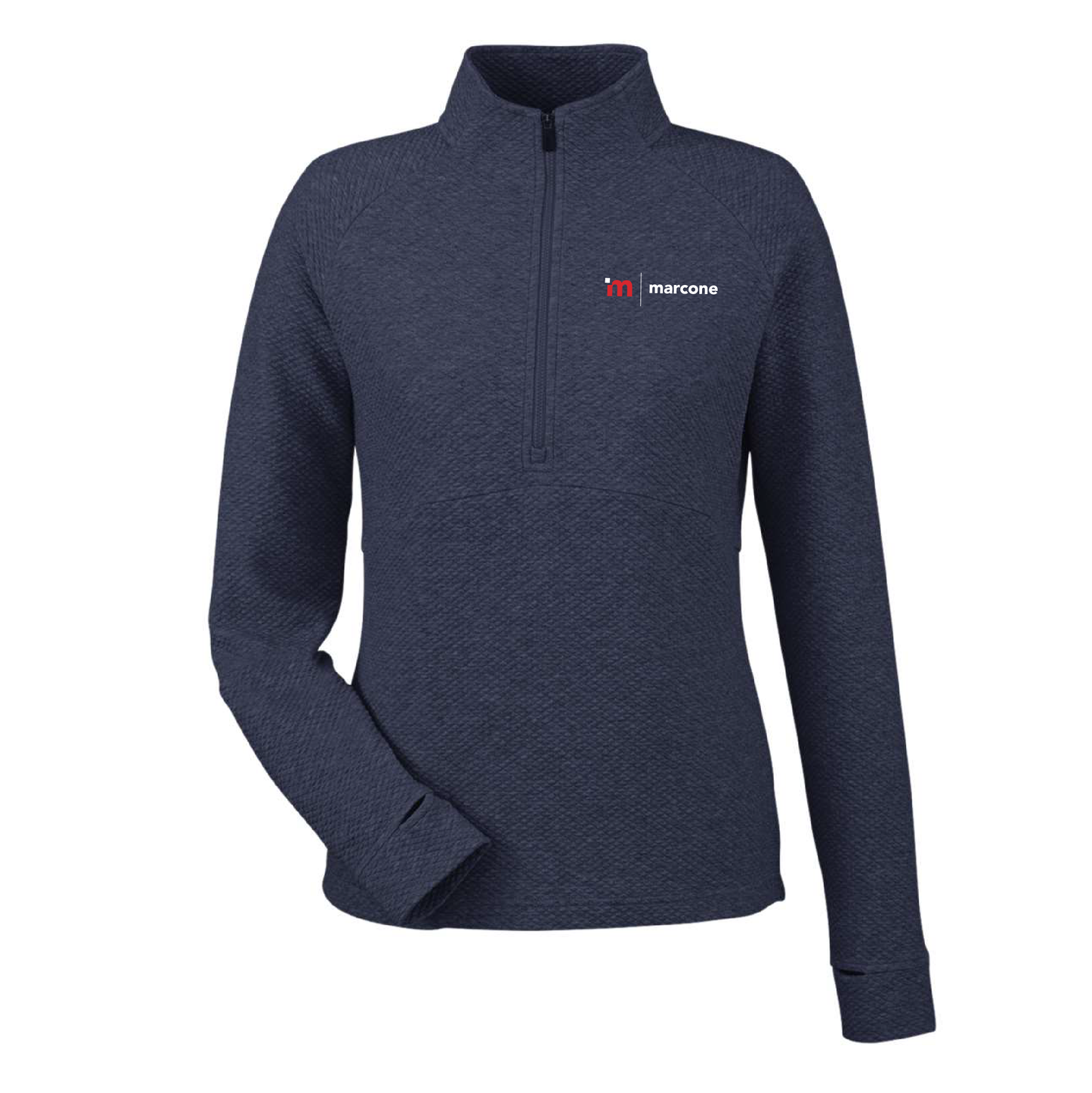 North End Women's Textured 1/4 Zip Pullover with Marcone Logo
