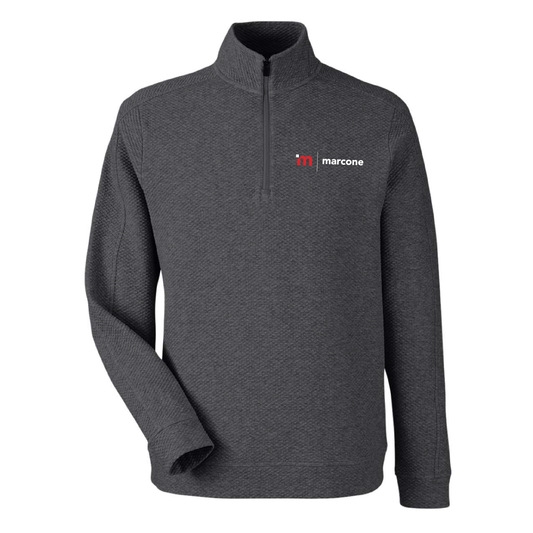 North End Men's Textured 1/4 Zip Pullover with Marcone Logo