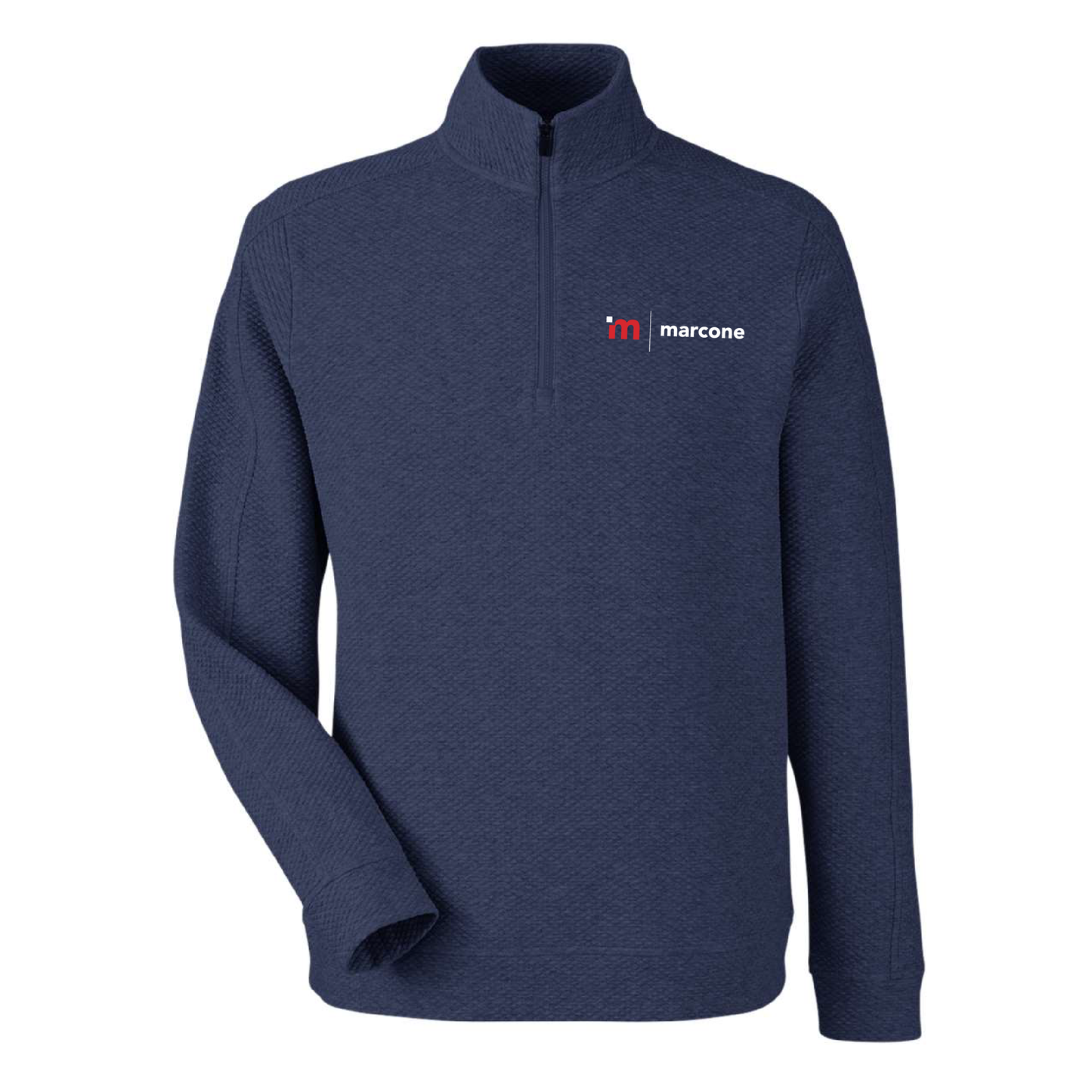 North End Men's Textured 1/4 Zip Pullover with Marcone Logo