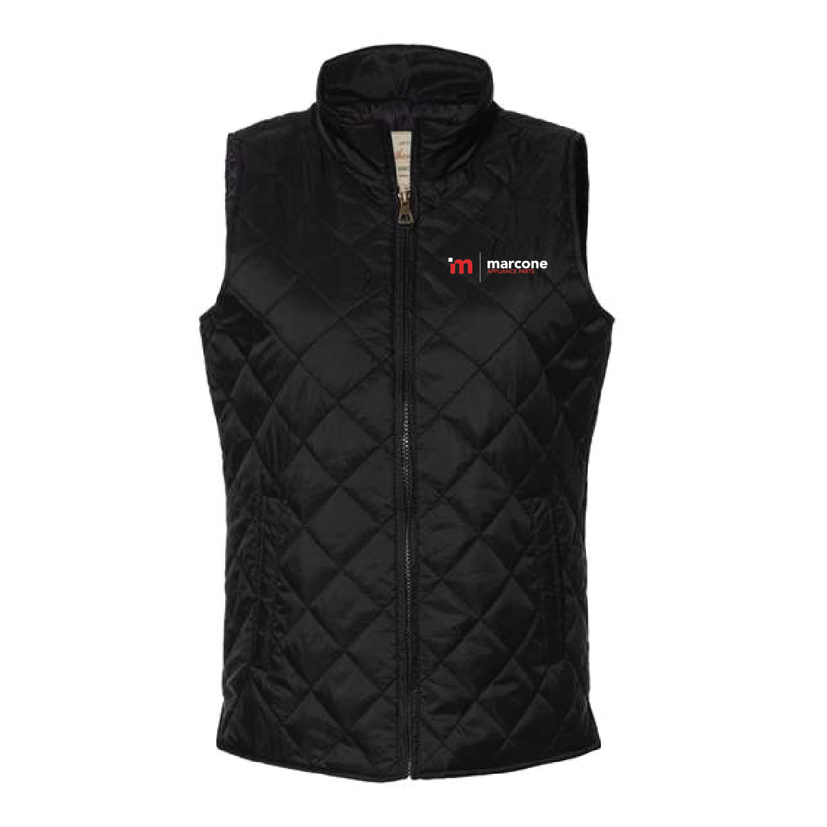 Weatherproof Women's Vintage Diamond Quilted Vest with Marcone Appliance Logo
