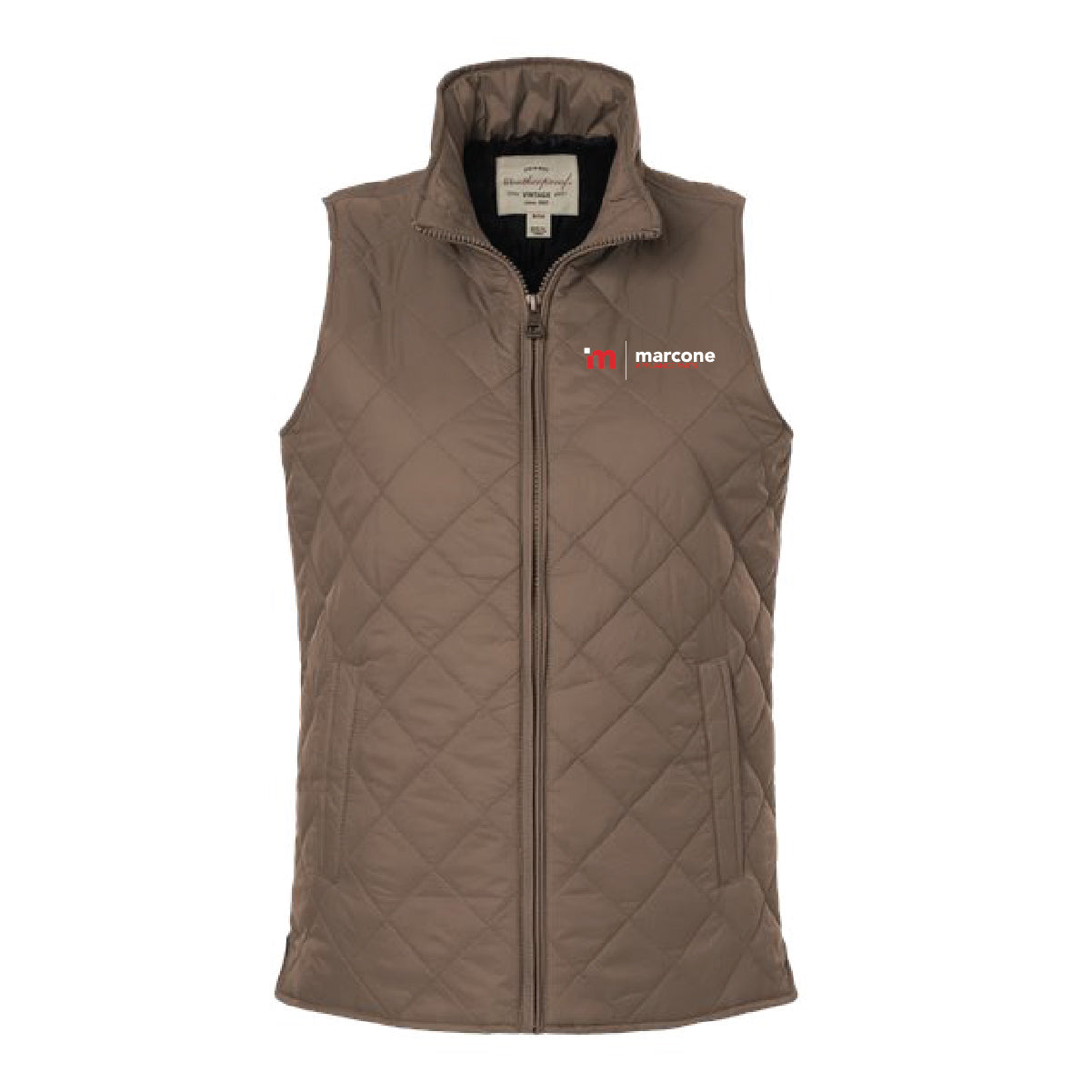 Weatherproof Women's Vintage Diamond Quilted Vest with Marcone Appliance Logo