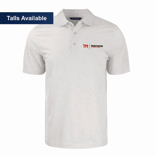 Cutter & Buck Men's Pike Symmetry Print Stretch Polo with Marcone Appliance Logo