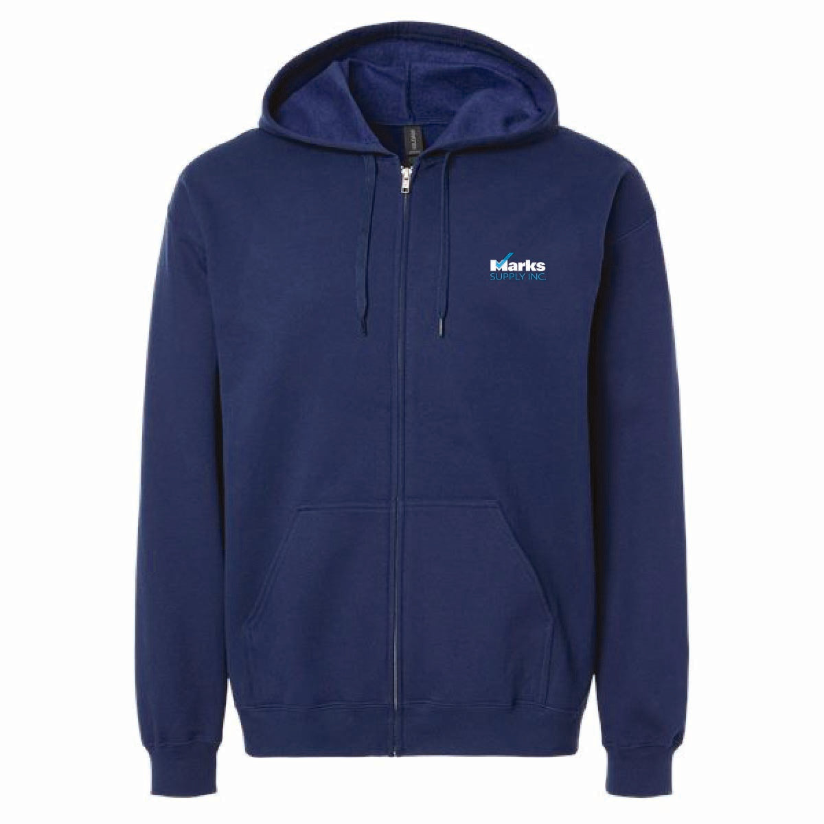 Gildan Unisex Full Zip Softstyle Hooded Sweatshirt with Marks Supply Logo