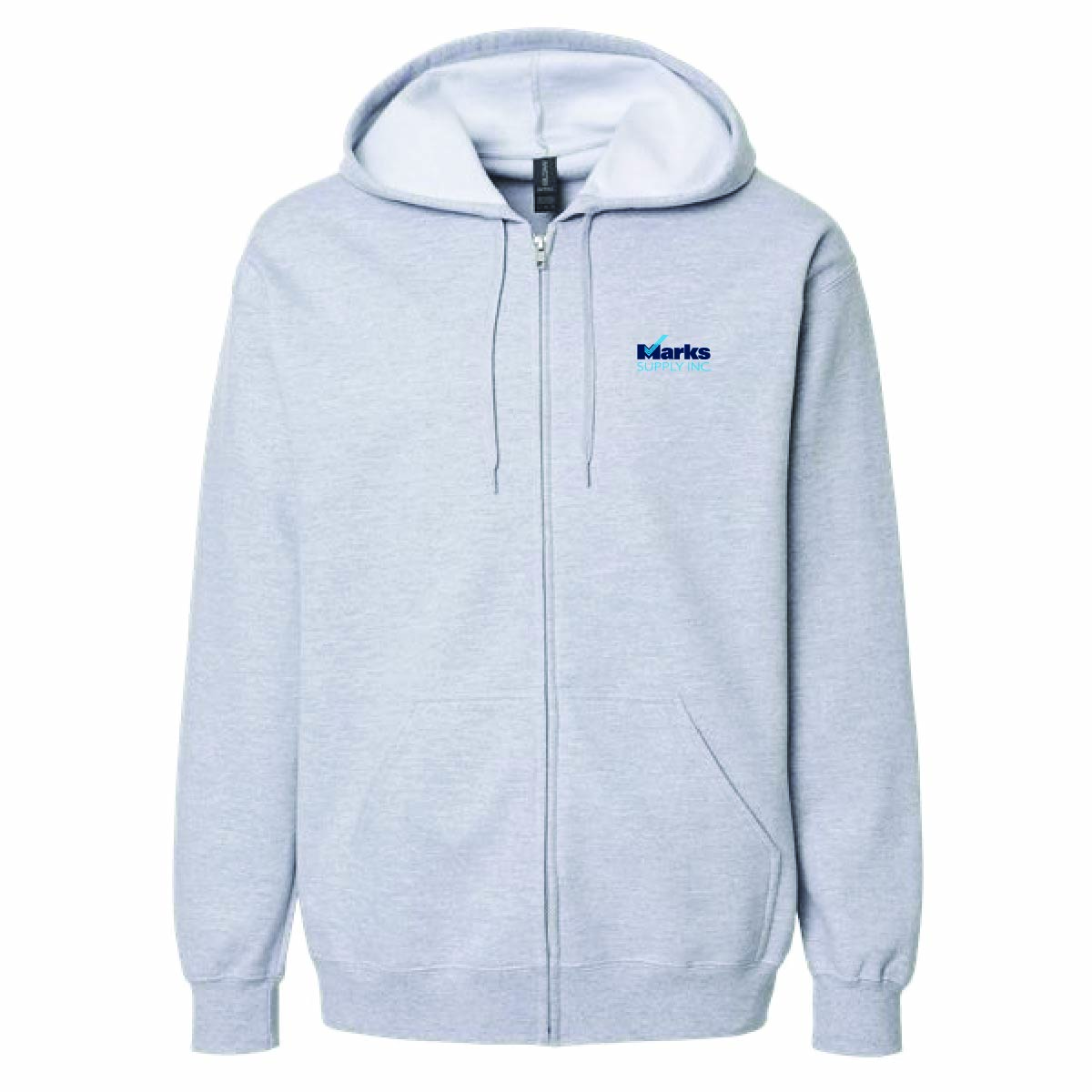 Gildan Unisex Full Zip Softstyle Hooded Sweatshirt with Marks Supply Logo