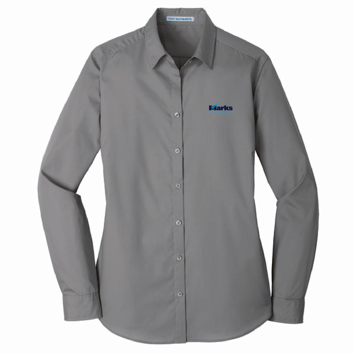 Port Authority Women's Long Sleeve Poplin Shirt with Marks Supply Logo