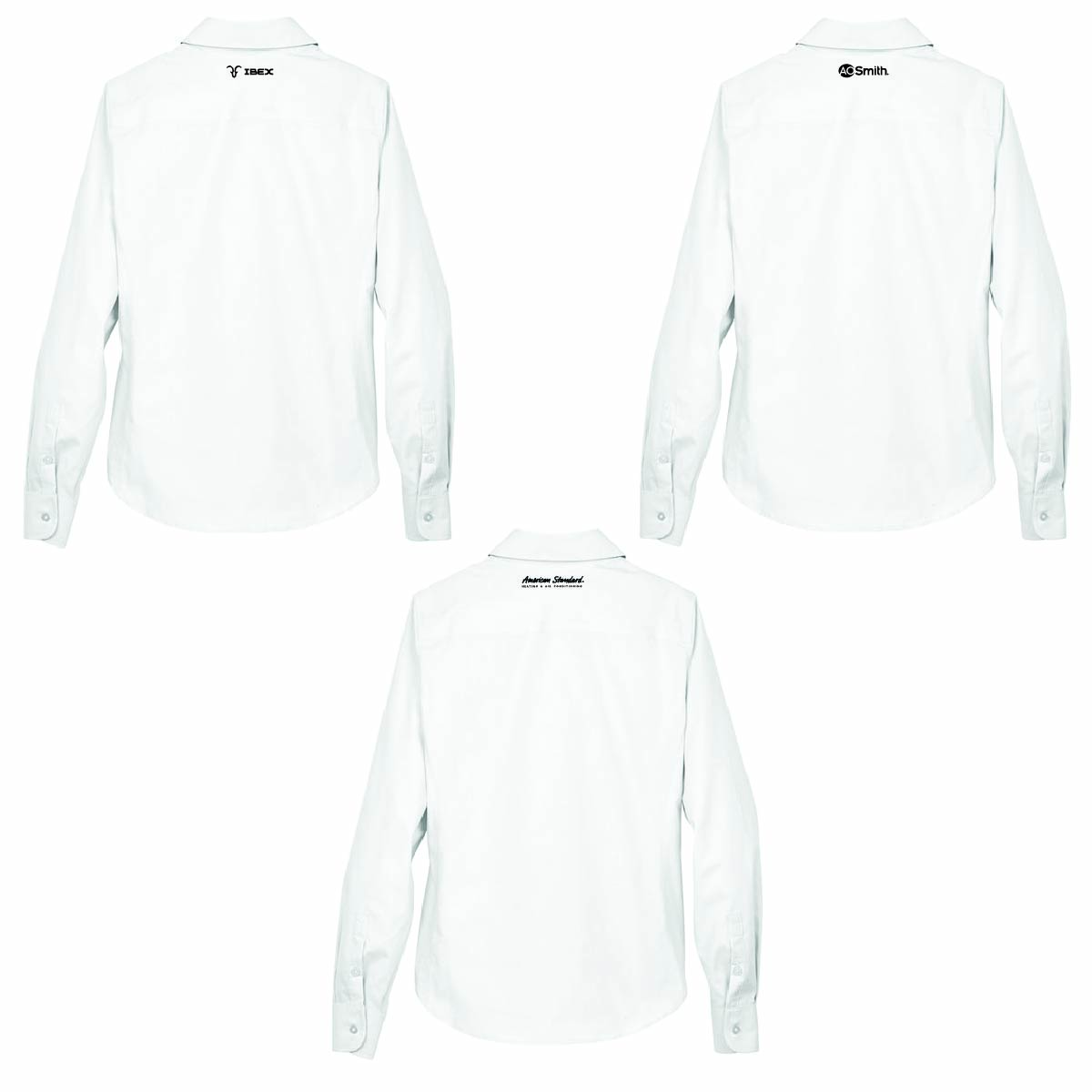 Devon & Jones Women's Broadcloth Woven Dress Shirt with Marks Supply Logo