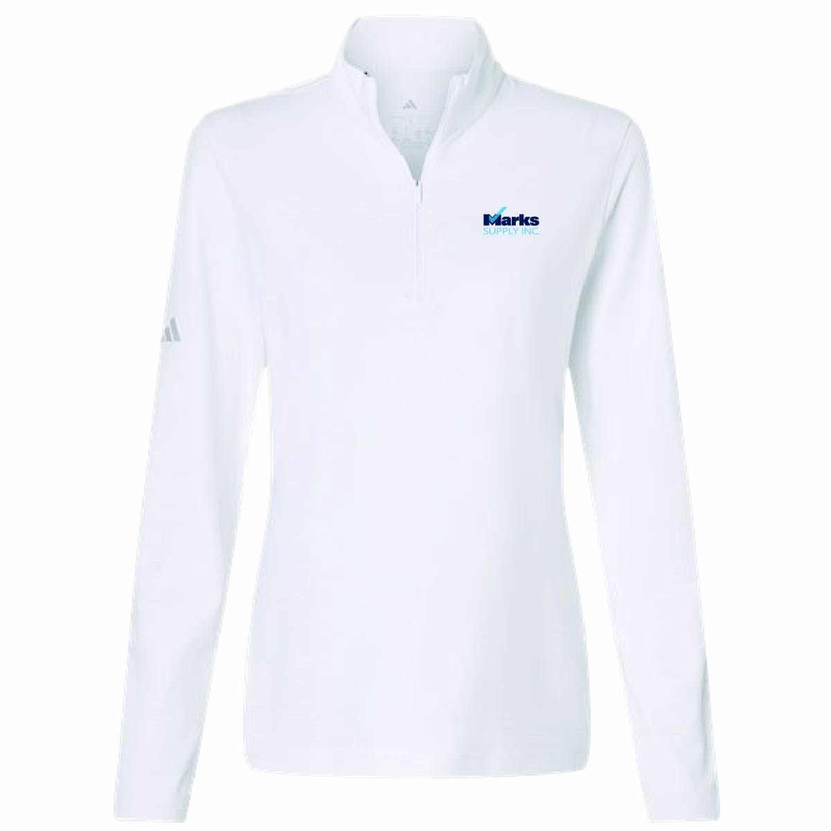 Adidas Women's Textured Stripe 1/4 Zip Pullover with Marks Supply Logo