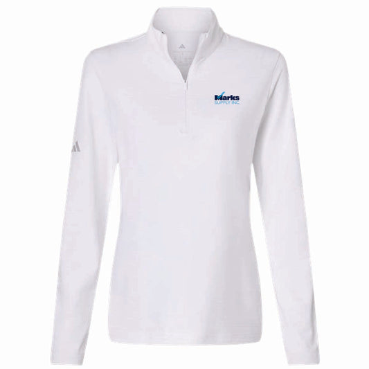 Adidas Women's Textured Stripe 1/4 Zip Pullover with Marks Supply Logo