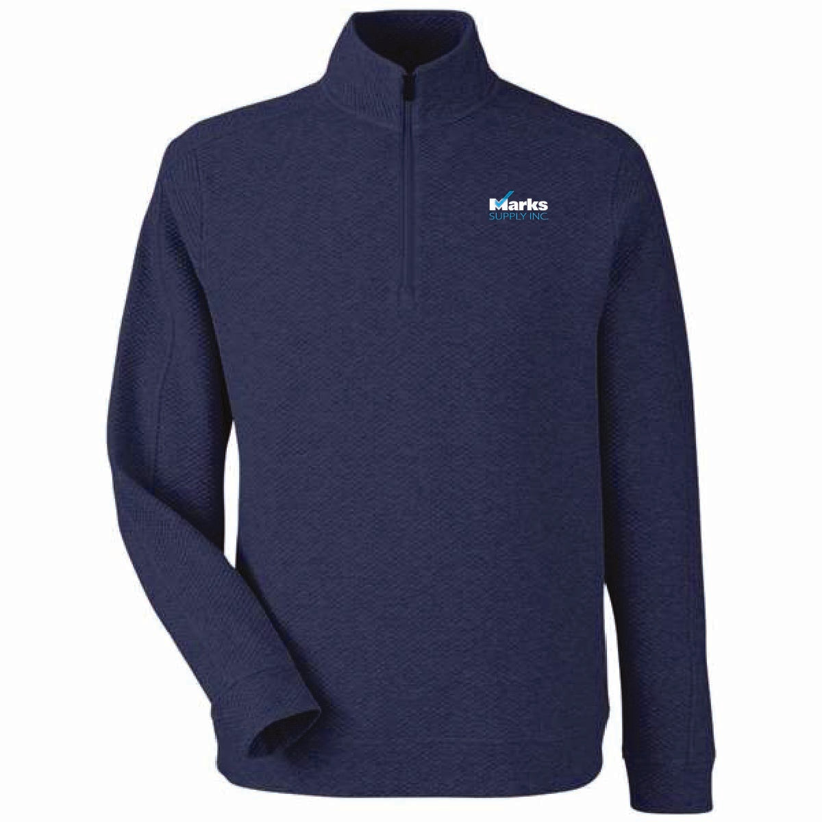 North End Men's Textured 1/4 Zip Pullover with Marks Supply Logo