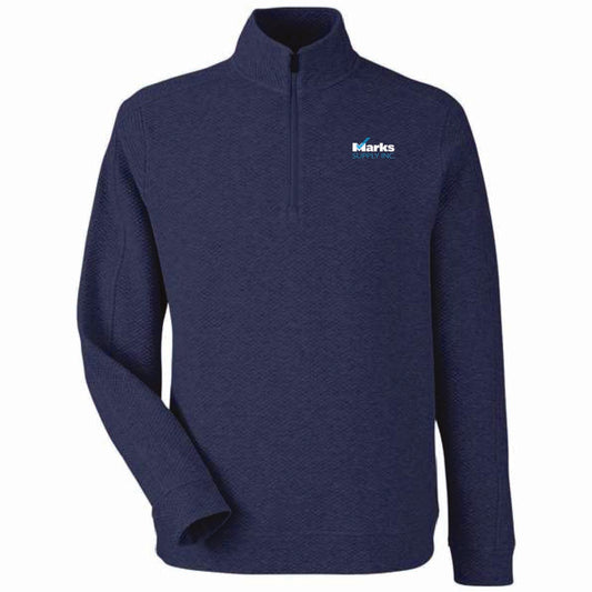 North End Men's Textured 1/4 Zip Pullover with Marks Supply Logo