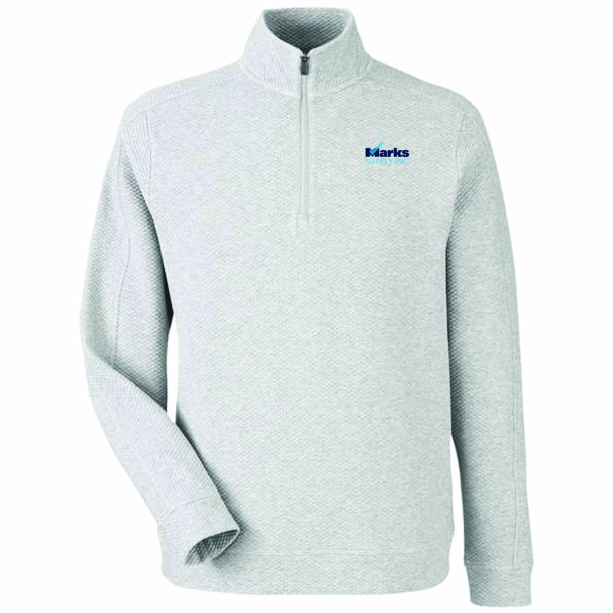 North End Men's Textured 1/4 Zip Pullover with Marks Supply Logo