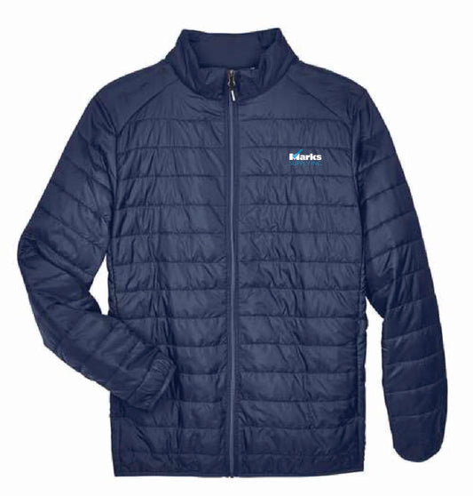 Core 365 Men's Packable Puffer Jacket with Marks Supply Logo