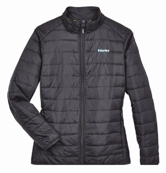 Core 365 Women's Packable Puffer Jacket with Marks Supply Logo