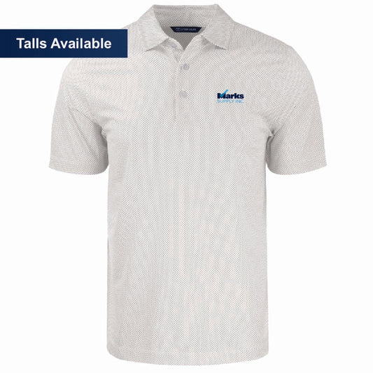 Cutter & Buck Men's Pike Symmetry Print Stretch Polo with Marks Supply Logo