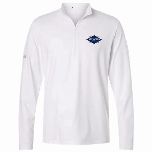 Adidas Men's Textured Stripe 1/4 Zip Pullover with Munch's Supply logo