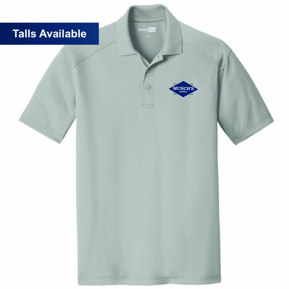 Cornerstone Men's Snag Proof Polo with Munch's Supply logo