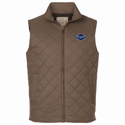 Weatherproof Men's Vintage Diamond Quilted Vest with Munch's Supply logo
