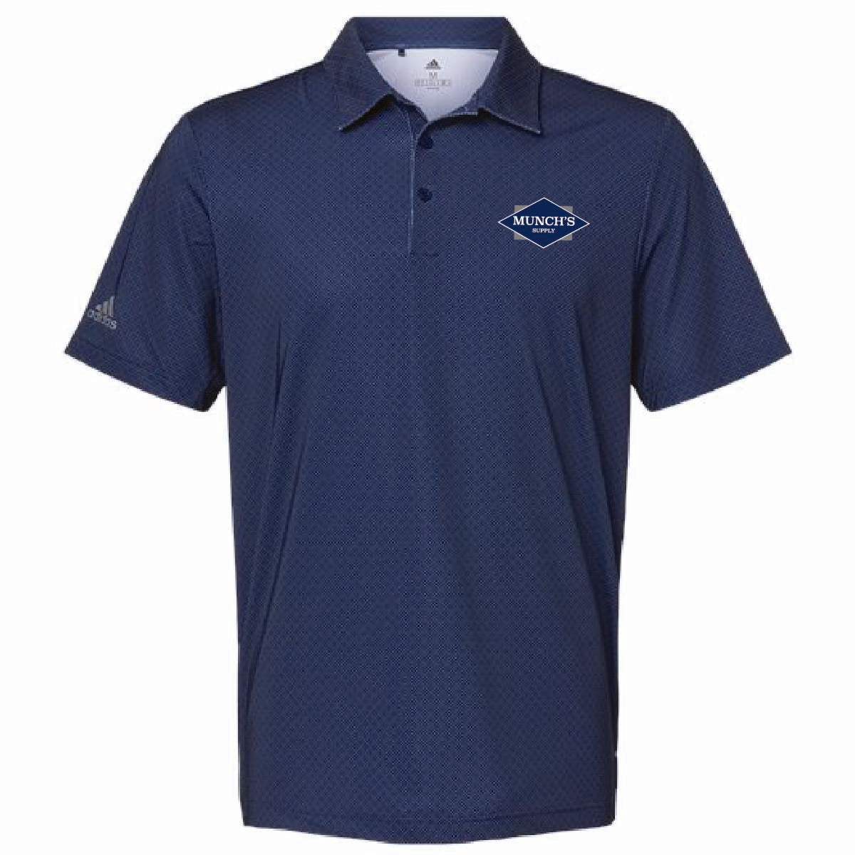 Adidas Men's Ultimate Diamond Print Polo with Munch's Supply logo