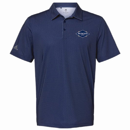 Adidas Men's Ultimate Diamond Print Polo with Munch's Supply logo
