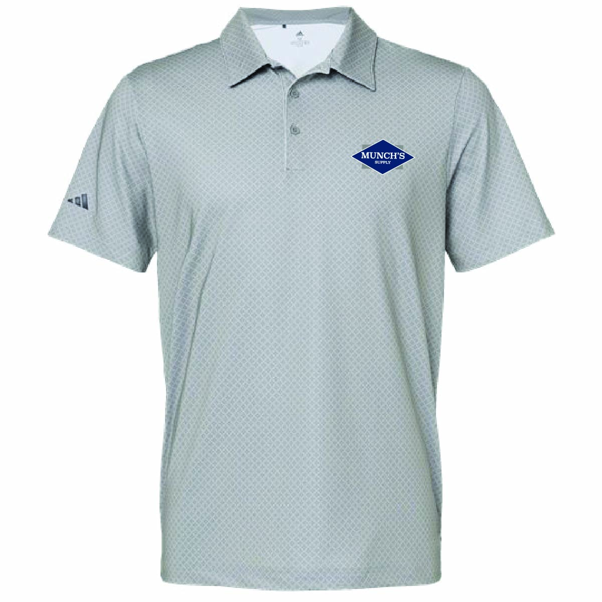 Adidas Men's Ultimate Diamond Print Polo with Munch's Supply logo