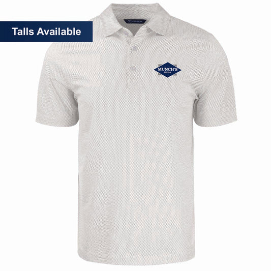 Cutter & Buck Men's Pike Symmetry Print Stretch Polo with Munch's Supply logo