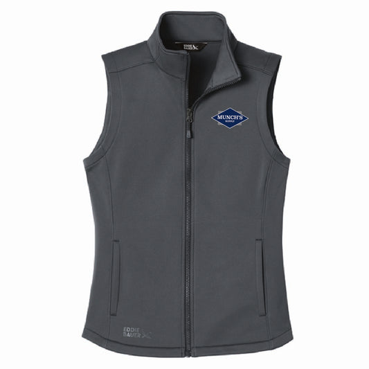 Eddie Bauer Women's Smooth Mid Layer Fleece Vest with Munch's Supply logo