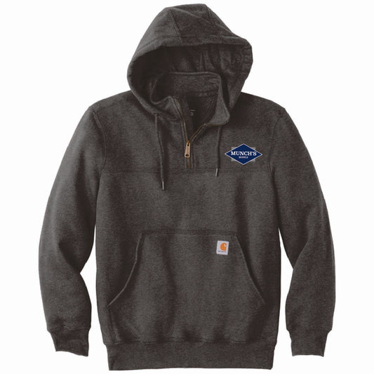 Carhartt Rain Defender Paxton Hooded Zip Mock Sweatshirt with Munch's Supply logo