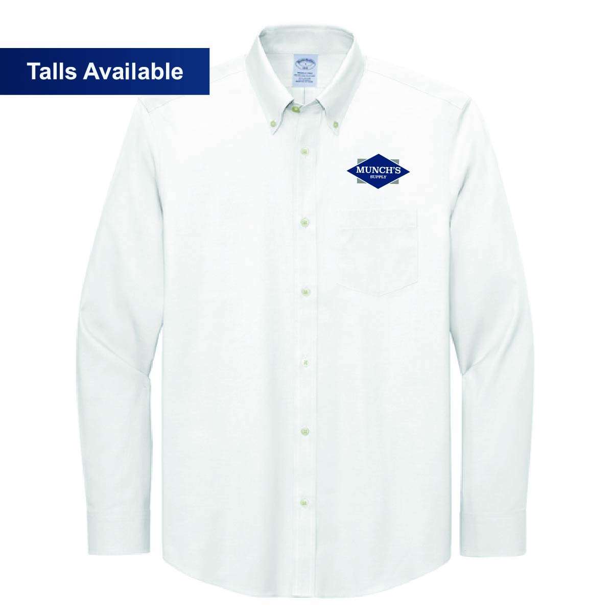 Brooks Brothers Men's Pinpoint Long Sleeve Shirt with Munch's Supply logo