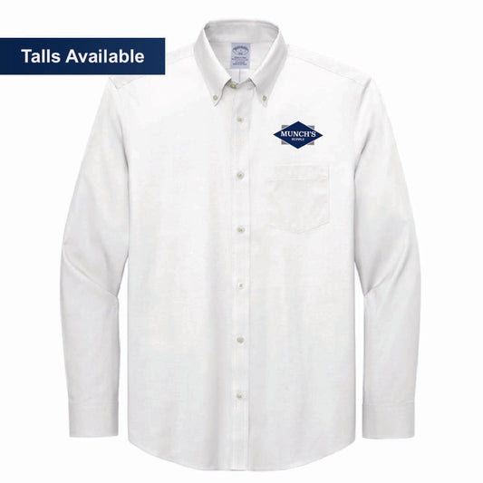 Brooks Brothers Men's Pinpoint Long Sleeve Shirt with Munch's Supply logo