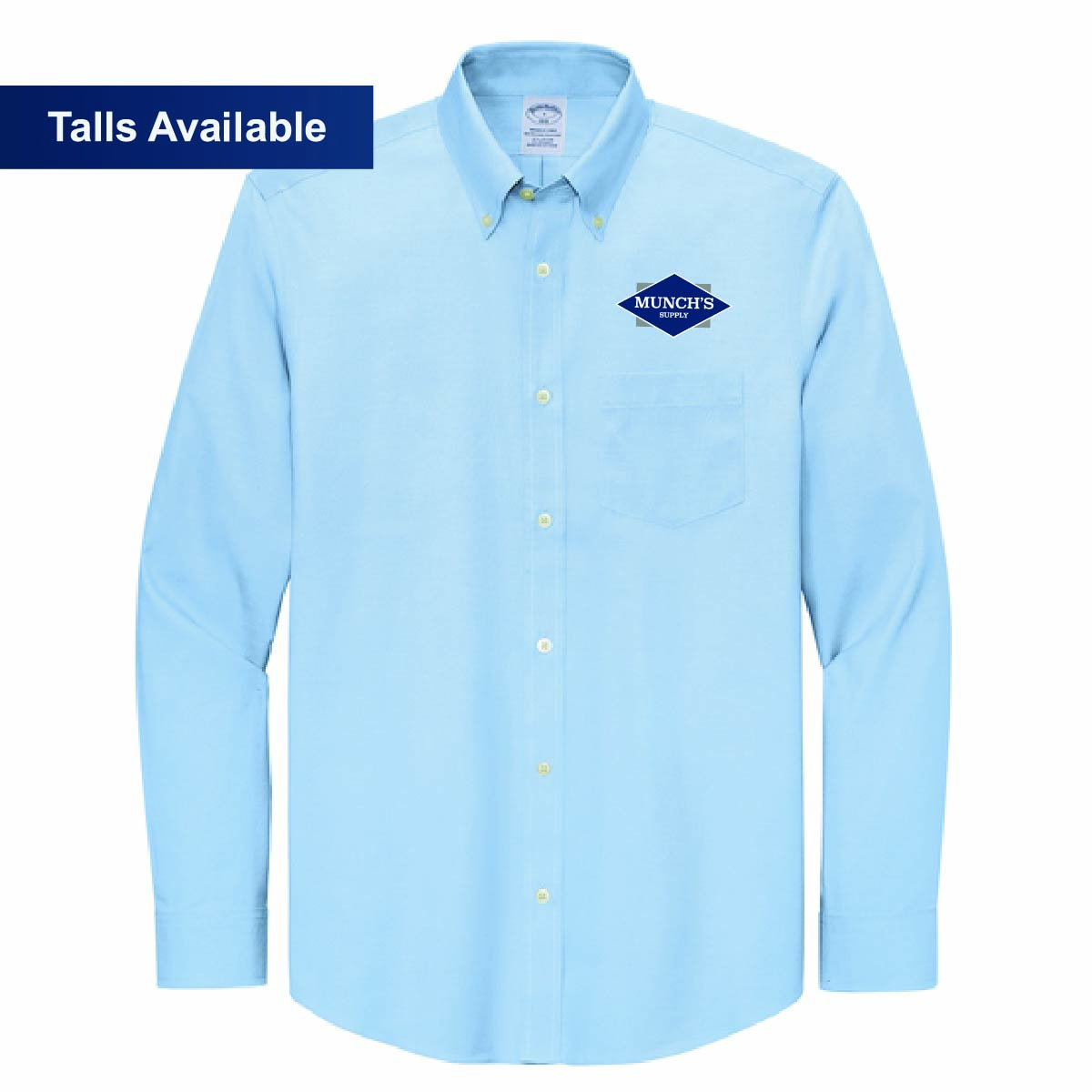 Brooks Brothers Men's Pinpoint Long Sleeve Shirt with Munch's Supply logo