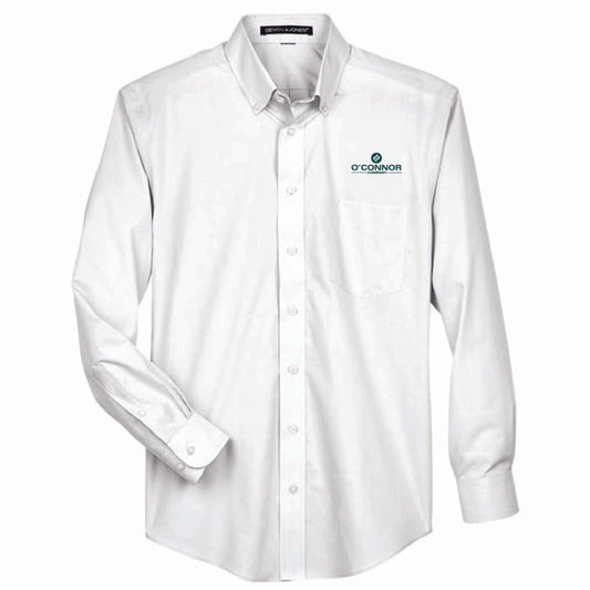 Devon & Jones Men's Broadcloth Woven Dress Shirt with O'Connor Logo