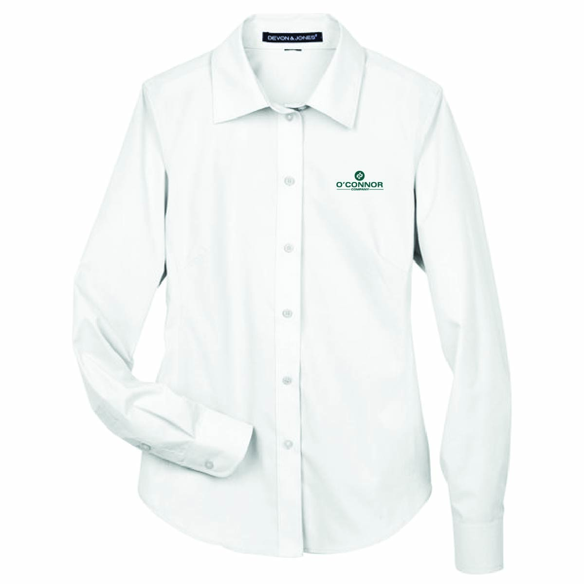 Devon & Jones Women's Broadcloth Woven Dress Shirt with O'Connor Logo